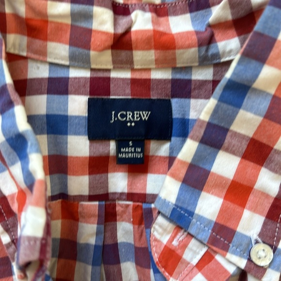 Red White Blue Patterned Popover - J Crew, Small - Picture 2 of 3